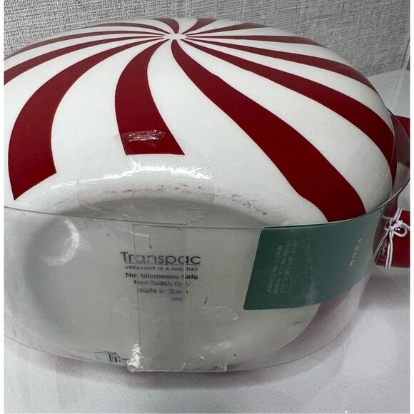 NWT Christmas Holiday Red and White Candy Cane Coffee Mug With Lid - Picture 4 of 4